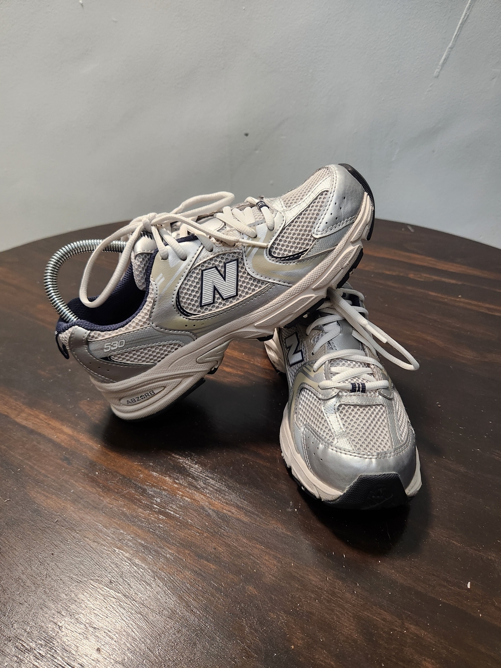 New Balance 530 Silver Navy Retro Running Shoes Sneakers MGR530KA Boys 5.5 /W7